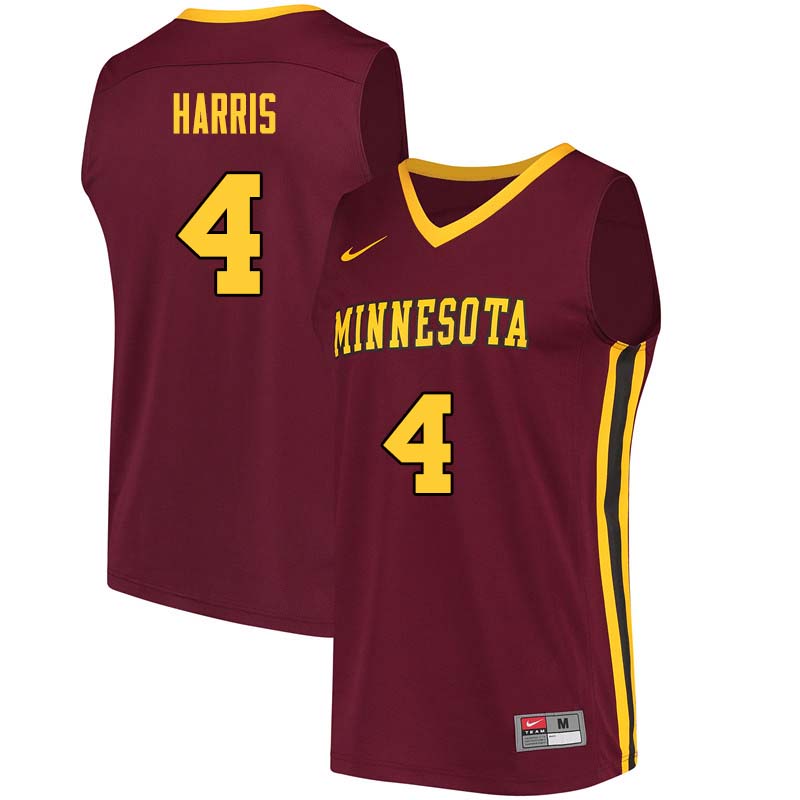Men #4 Jamir Harris Minnesota Golden Gophers College Basketball Jerseys Sale-Maroon - Click Image to Close
